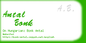 antal bonk business card